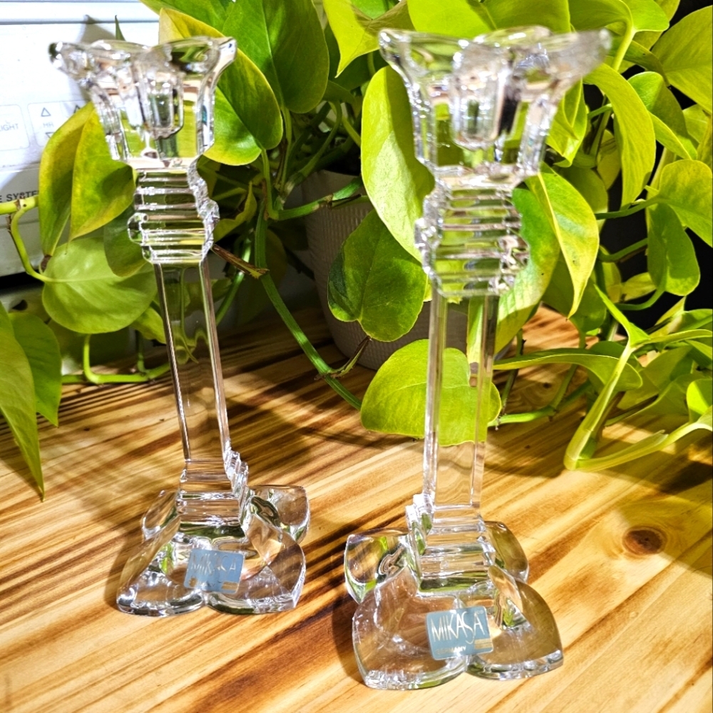 Vintage Mikasa Crystal candle holders from Germany